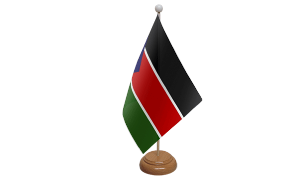 Sudan South Small Flag with Wooden Stand